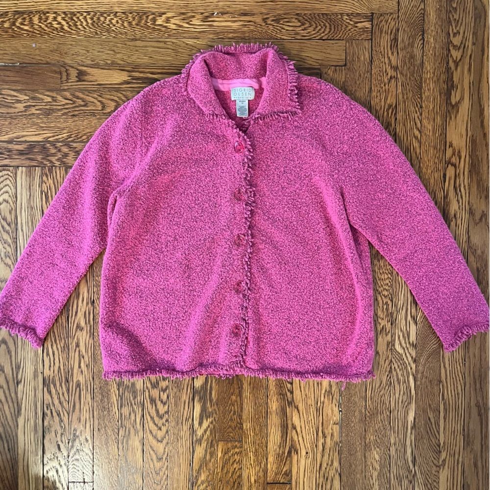 Sigrid Olsen Vibrant Pink Textured Cardigan